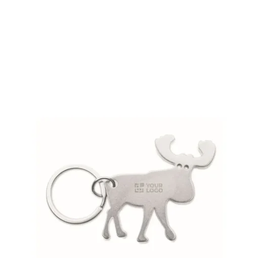 Gift Campaign Portachiavi apribottiglie in alluminio riciclato a forma di renna> Portachiavi Apribottiglie|Gadget Natalizi