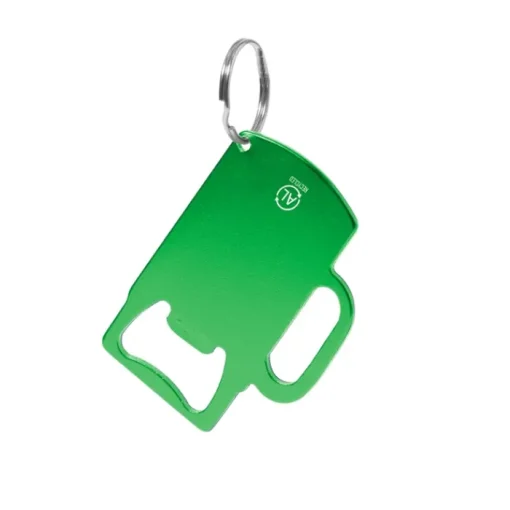 Gift Campaign Portachiavi apribottiglie alluminio riciclato GRS a forma di boccale> Portachiavi Apribottiglie