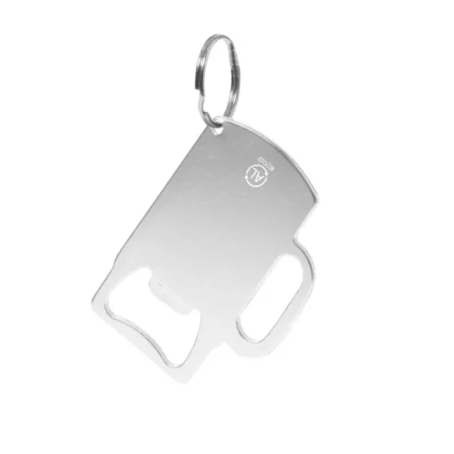 Gift Campaign Portachiavi apribottiglie alluminio riciclato GRS a forma di boccale> Portachiavi Apribottiglie