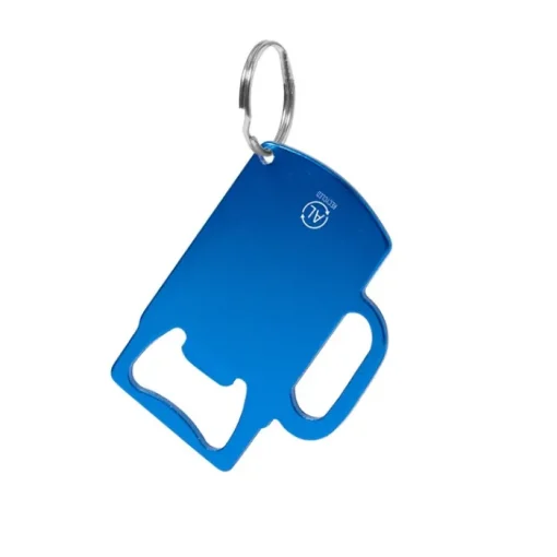 Gift Campaign Portachiavi apribottiglie alluminio riciclato GRS a forma di boccale> Portachiavi Apribottiglie