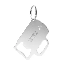 Gift Campaign Portachiavi apribottiglie alluminio riciclato GRS a forma di boccale></noscript> Portachiavi Apribottiglie
