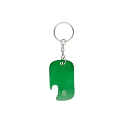 Gift Campaign Portachiavi apribottiglie rettangolare in alluminio riciclato GRS></noscript> Portachiavi Apribottiglie