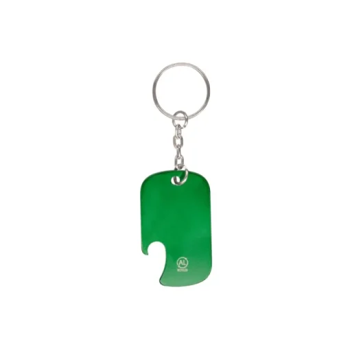 Gift Campaign Portachiavi apribottiglie rettangolare in alluminio riciclato GRS> Portachiavi Apribottiglie