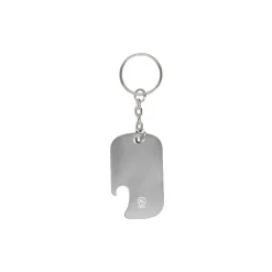 Gift Campaign Portachiavi apribottiglie rettangolare in alluminio riciclato GRS></noscript> Portachiavi Apribottiglie
