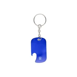 Gift Campaign Portachiavi apribottiglie rettangolare in alluminio riciclato GRS></noscript> Portachiavi Apribottiglie