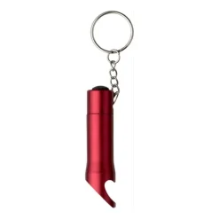 Gift Campaign Portachiavi apribottiglie in ​​alluminio con logo e torcia a 3 LED></noscript> Portachiavi Apribottiglie