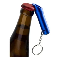 Gift Campaign Portachiavi apribottiglie in ​​alluminio con logo e torcia a 3 LED></noscript> Portachiavi Apribottiglie