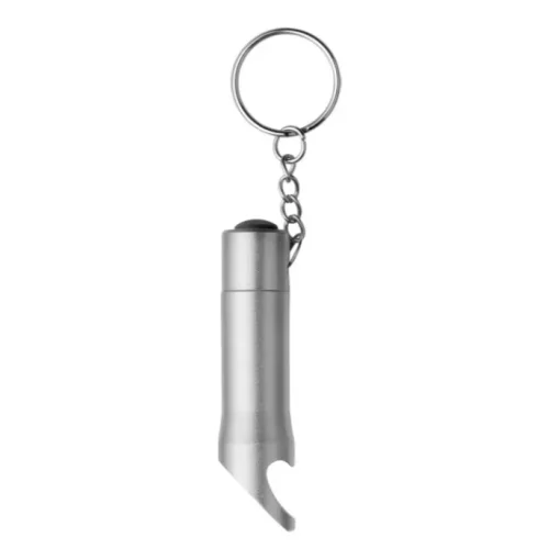 Gift Campaign Portachiavi apribottiglie in ​​alluminio con logo e torcia a 3 LED> Portachiavi Apribottiglie