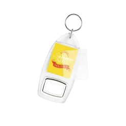 Gift Campaign Portachiavi con apribottiglie personalizzabile con inserto di carta> Portachiavi Apribottiglie