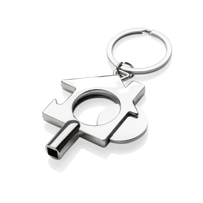 Gift Campaign Portachiavi con chiave di sfiato gettone e apribottiglie in zinco RCS> Portachiavi In Metallo