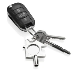 Gift Campaign Portachiavi con chiave di sfiato gettone e apribottiglie in zinco RCS><noscript><img width=