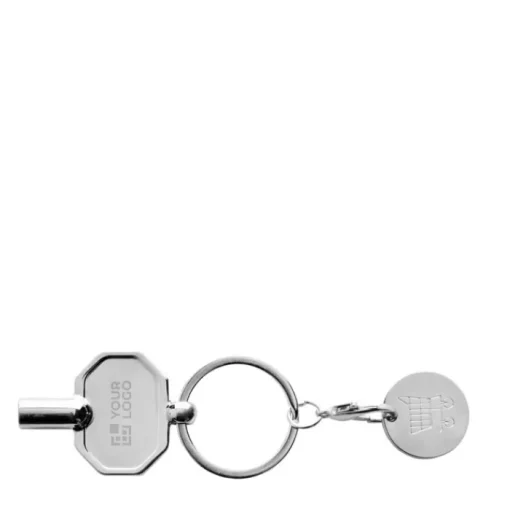 Gift Campaign Portachiavi con chiave di sfiato e gettone per carrello in zinco RCS> Portachiavi In Metallo