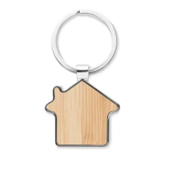 Gift Campaign Portachiavi con logo a forma di casa in bambù e lega di zinco Bamboo Home></noscript> Portachiavi In Legno