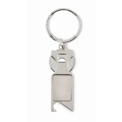 Gift Campaign Portachiavi con logo apribottiglie con gettone carrello spesa Token> Portachiavi In Metallo