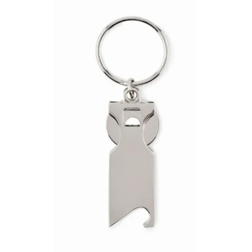 Gift Campaign Portachiavi con logo apribottiglie con gettone carrello spesa Token> Portachiavi In Metallo