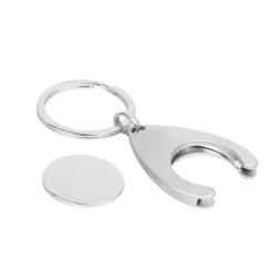 Gift Campaign Portachiavi con logo in metallo con gettone carrello spesa Cartcoin> Portachiavi In Metallo