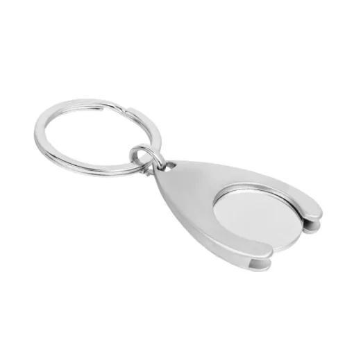 Gift Campaign Portachiavi con logo in metallo con gettone carrello spesa Cartcoin> Portachiavi In Metallo
