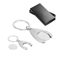 Gift Campaign Portachiavi con logo in metallo con gettone carrello spesa Cartcoin></noscript> Portachiavi In Metallo