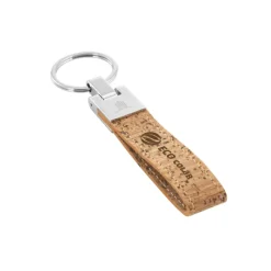 Gift Campaign Portachiavi con logo in sughero e placca in metallo per incisione Cork> Portachiavi In Legno