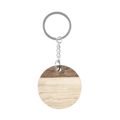 Gift Campaign Portachiavi con logo rotondo bicolore con anello SimpleWood></noscript> Portachiavi In Legno