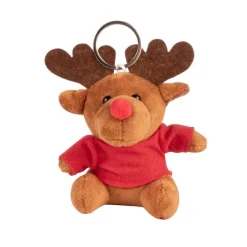 Gift Campaign Portachiavi con renna di peluche con maglietta personalizzabile> Gadget Natalizi