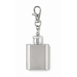Gift Campaign Portachiavi da incidere in acciaio inox con una fiaschetta da 28ml> Portachiavi In Metallo