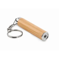 Gift Campaign Portachiavi di bambù con torcia LED e batterie incluse> Torce