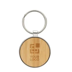 Gift Campaign Portachiavi di forma rotonda in bambù e lega di zinco riciclato RCS></noscript> Portachiavi In Metallo|Portachiavi In Legno
