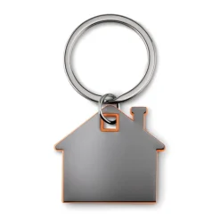 Gift Campaign Portachiavi di metallo personalizzati bicolore a forma di casa Home></noscript> Portachiavi In Metallo