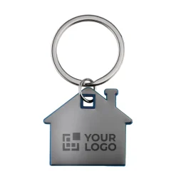 Gift Campaign Portachiavi di metallo personalizzati bicolore a forma di casa Home></noscript> Portachiavi In Metallo
