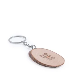 Gift Campaign Portachiavi forma ovale in legno di faggio Nature Oval></noscript> Portachiavi In Legno