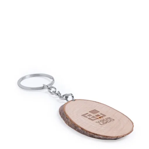 Gift Campaign Portachiavi forma ovale in legno di faggio Nature Oval> Portachiavi In Legno
