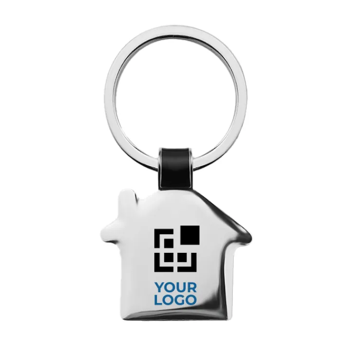 Gift Campaign Portachiavi gadget metallico lucido a forma di casetta Domus> Portachiavi In Metallo
