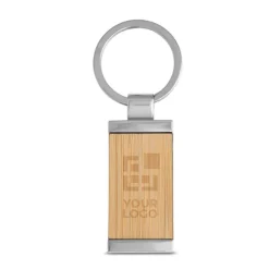 Gift Campaign Portachiavi in bambù a forma rettangolare con involucro in metallo></noscript> Portachiavi In Legno