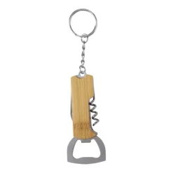 Gift Campaign Portachiavi in bambù con apribottiglie, coltellino e cavatappi> Portachiavi Apribottiglie