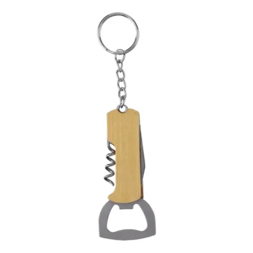 Gift Campaign Portachiavi in bambù con apribottiglie, coltellino e cavatappi> Portachiavi Apribottiglie