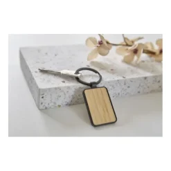 Gift Campaign Portachiavi in bambù con bordo e gancio in metallo personalizzato> Portachiavi In Legno