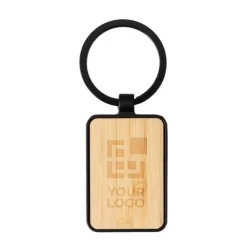 Gift Campaign Portachiavi in bambù con bordo e gancio in metallo personalizzato></noscript> Portachiavi In Legno
