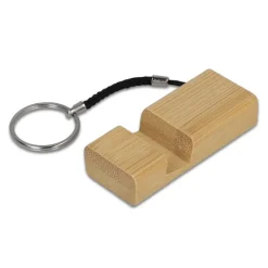 Gift Campaign Portachiavi in bambù con cordino e supporto per cellulare> Portachiavi In Legno