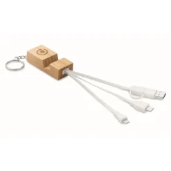 Gift Campaign Portachiavi in bambù con supporto per telefono e cavetti di ricarica></noscript> Portachiavi In Legno