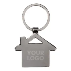 Gift Campaign Portachiavi in bambù e lega di zinco a forma di casa personalizzabile> Portachiavi In Legno