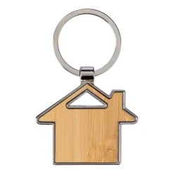 Gift Campaign Portachiavi in bambù e lega di zinco a forma di casa personalizzabile></noscript> Portachiavi In Legno