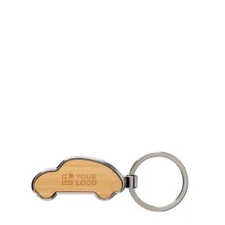 Gift Campaign Portachiavi in bambù e lega di zinco a forma di auto personalizzabile></noscript> Portachiavi In Legno