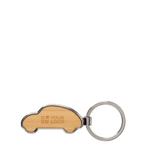 Gift Campaign Portachiavi in bambù e lega di zinco a forma di auto personalizzabile> Portachiavi In Legno