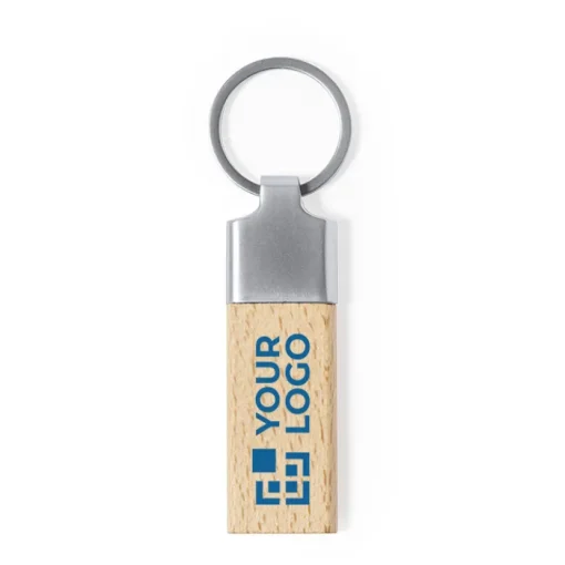 Gift Campaign Portachiavi in legno con placca in metallo per incisione Duo Wood> Portachiavi In Legno