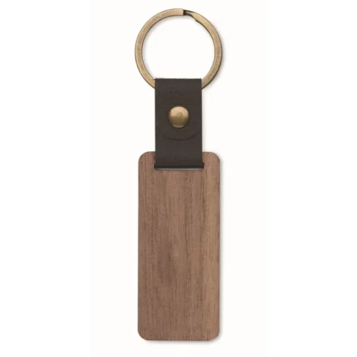 Gift Campaign Portachiavi in di noce con laccetto in pelle sintetica> Portachiavi In Legno