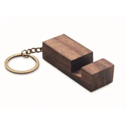 Gift Campaign Portachiavi in di noce con funzione di supporto per cellulare> Portachiavi In Legno