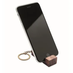 Gift Campaign Portachiavi in di noce con funzione di supporto per cellulare> Portachiavi In Legno