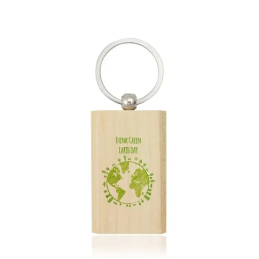 Gift Campaign Portachiavi in legno rettangolare con anello in metallo> Portachiavi In Legno