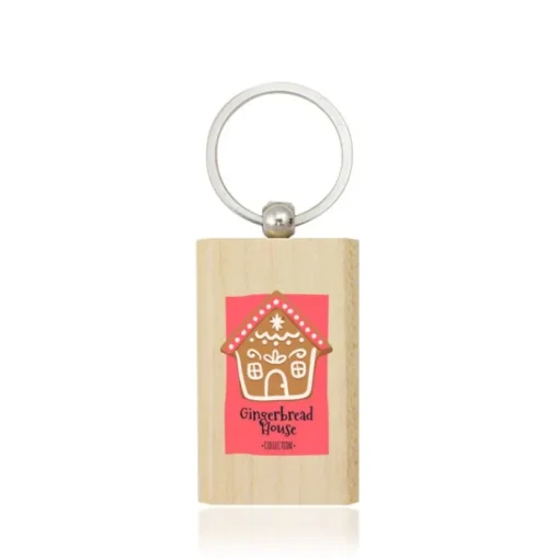 Gift Campaign Portachiavi in legno rettangolare con anello in metallo> Portachiavi In Legno